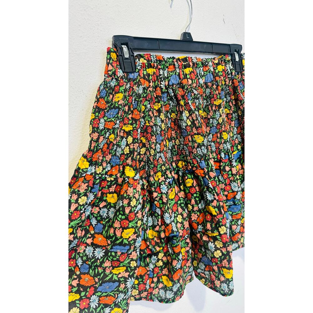 PERSEVERANCE Multicolor Floral Print Blooms Smocked Midi Skirt size 16 US 12 - Picture 7 of 12